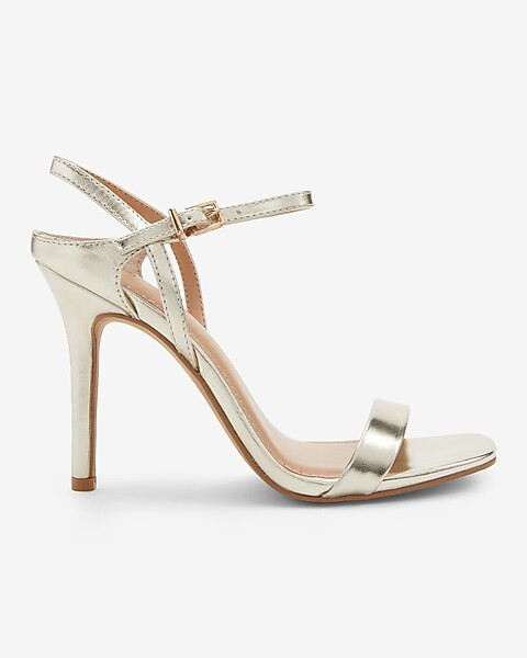 Textured Low Back Heeled Sandals | Express