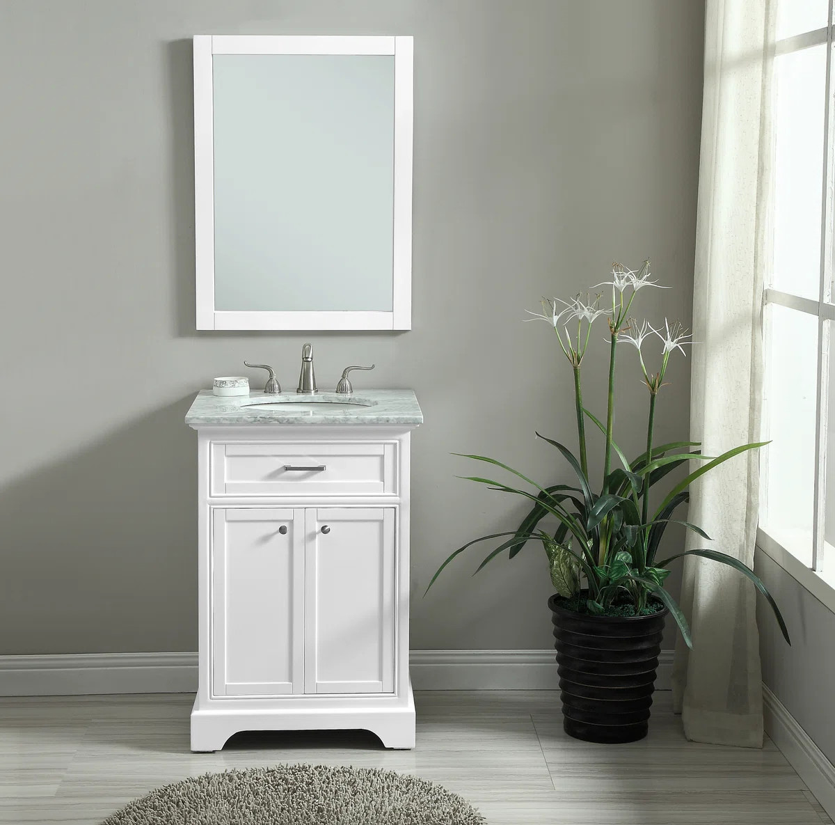 Hermes 24'' Single Bathroom Vanity with Marble Top | Wayfair North America