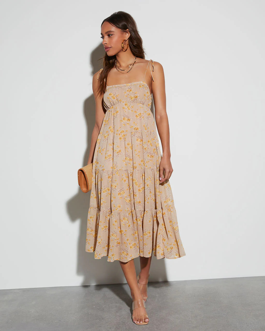Payton Floral Tiered Midi Dress | VICI