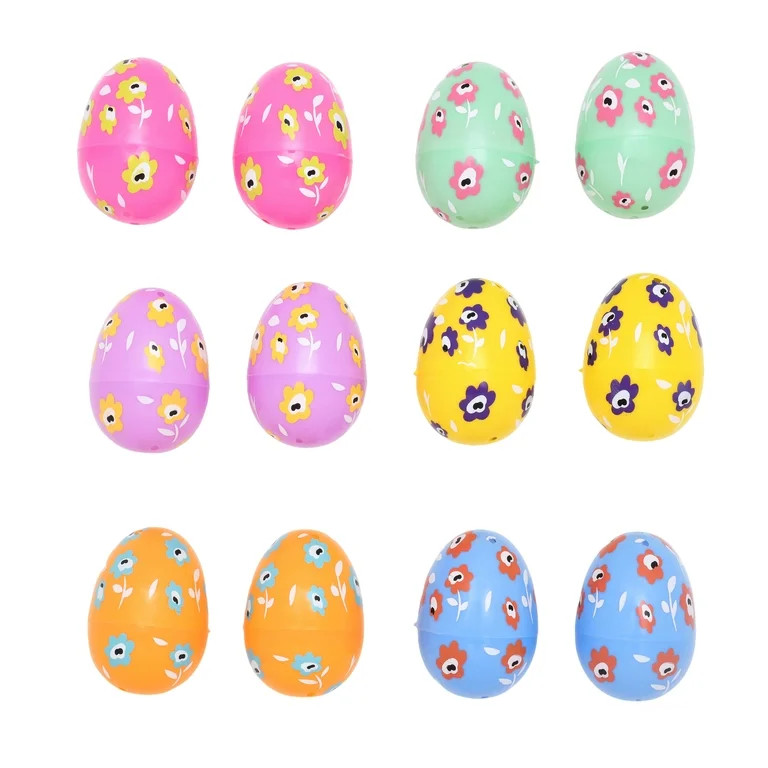 Multicolor Floral Eggs, 2", 12 Count, Easter by Way To Celebrate | Walmart (US)