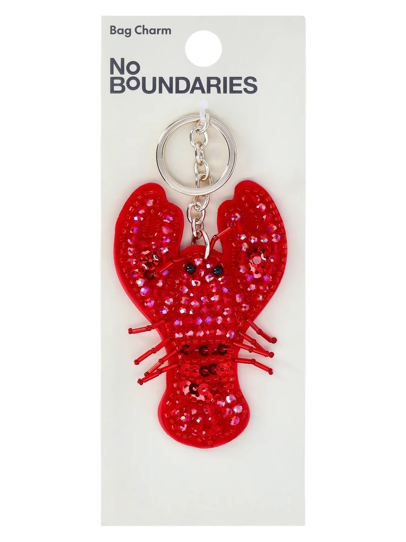 No Boundaries Women's Beach Icons Bag Charm, Red Rhinestone Lobster | Walmart (US)