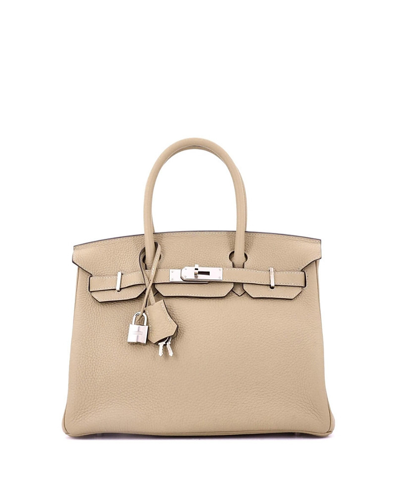 Pre-Owned HERMES Birkin 30 Handbag Light Clemence with Palladium Hardware | Bloomingdale's (US)