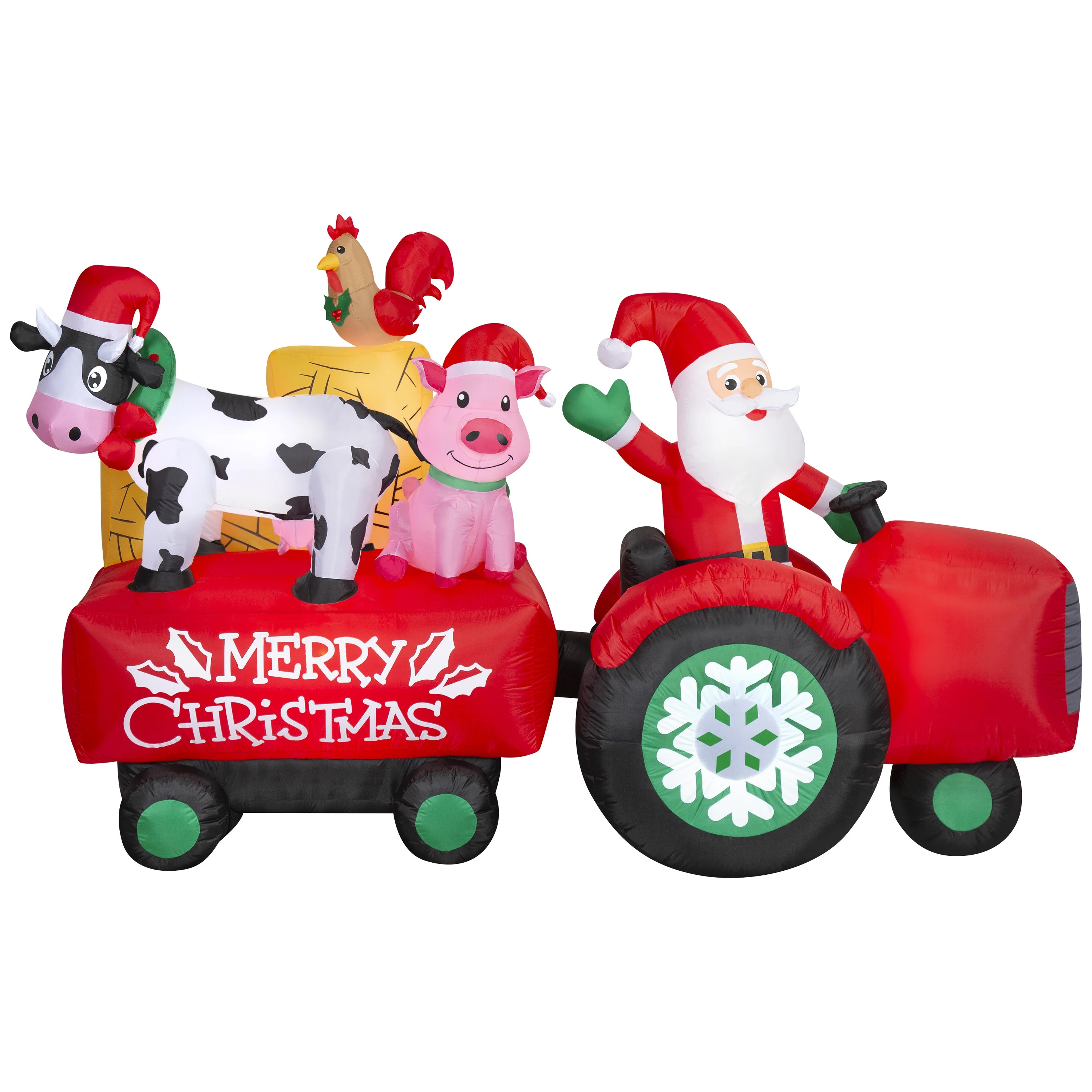 Multicolor Santa's Barnyard Hayride Christmas Airblown Yard Inflatable, 73", by Holiday Time - Wa... | Walmart (US)