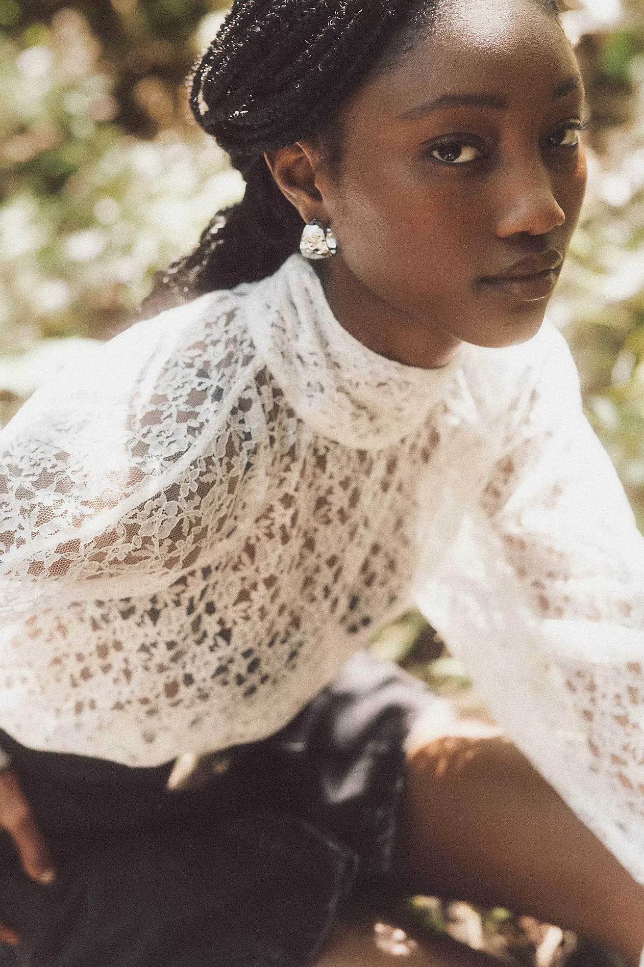 Forever That Girl Turtleneck Billowy Lace Blouse | Anthropologie (US)