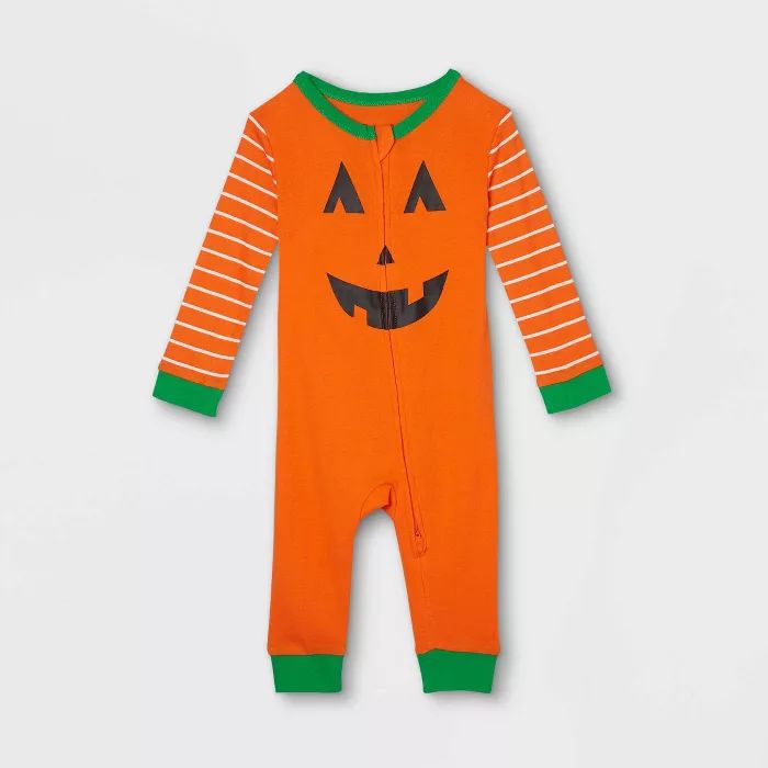 Baby Halloween Pumpkin Matching Family Union Suit - Orange | Target