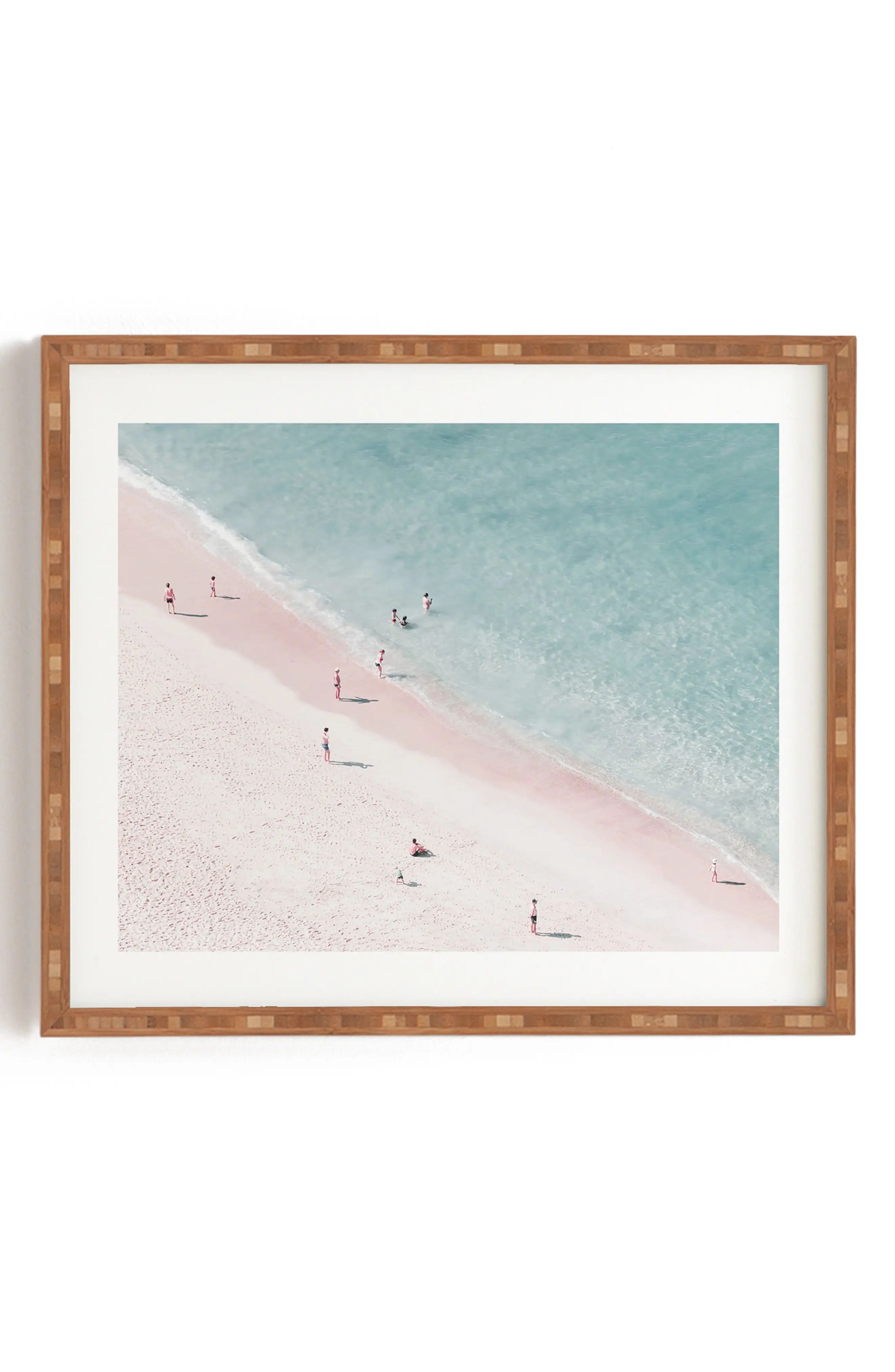 Deny Designs Ingrid Beddoes - Beach Summer Of Love Framed Wall Art, Size One Size - Pink | Nordstrom