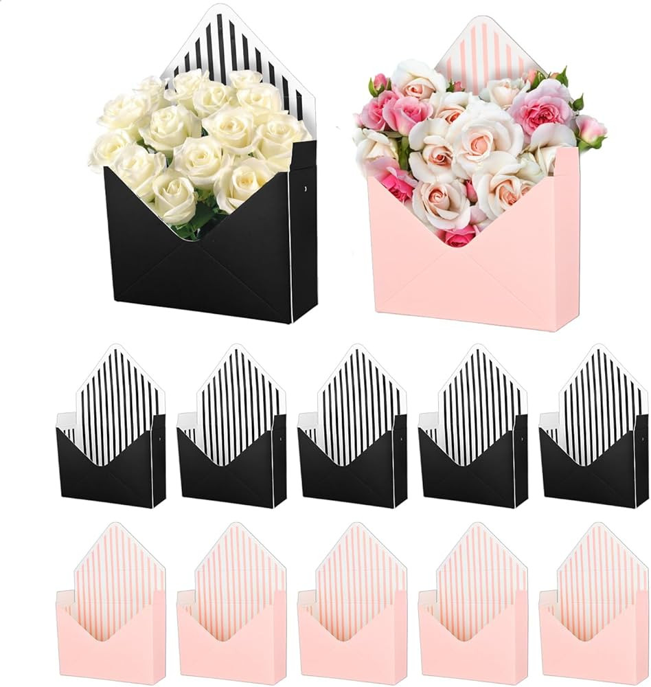 NQEUEPN 10pcs Floral Envelope Boxes, Valentine's Day Large Florist Envelopes Paper Boxes Flower H... | Amazon (US)
