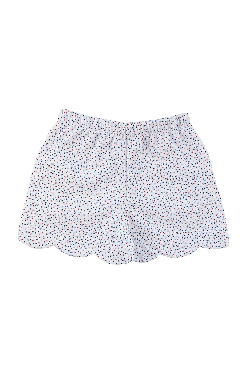 Dot Pique Shorts With Scallop Hem | Florence Eiseman