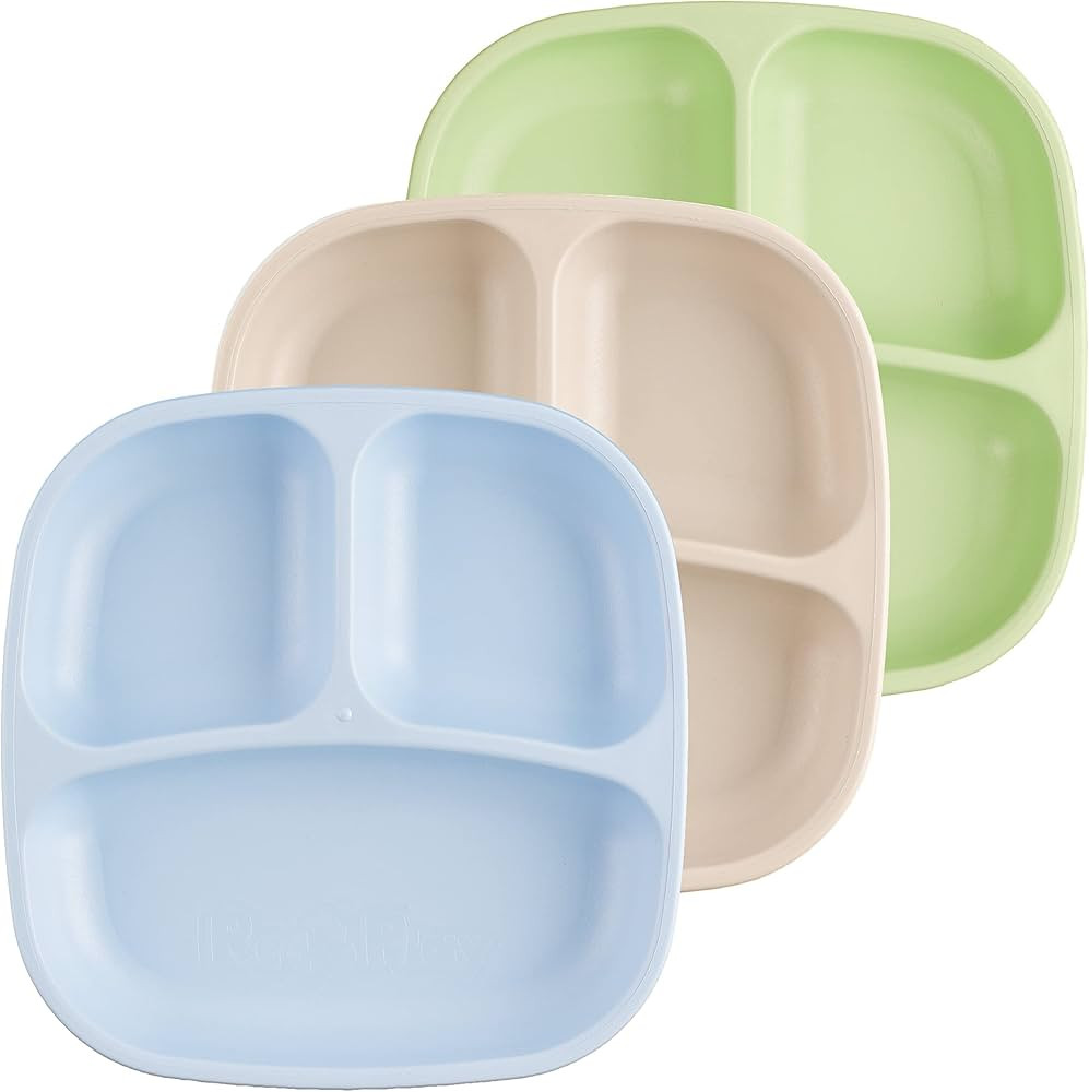 Re Play 7" Divided Toddler 3 Pack Plates with Deep Sides and Three Compartments for Easy Self Fee... | Amazon (US)