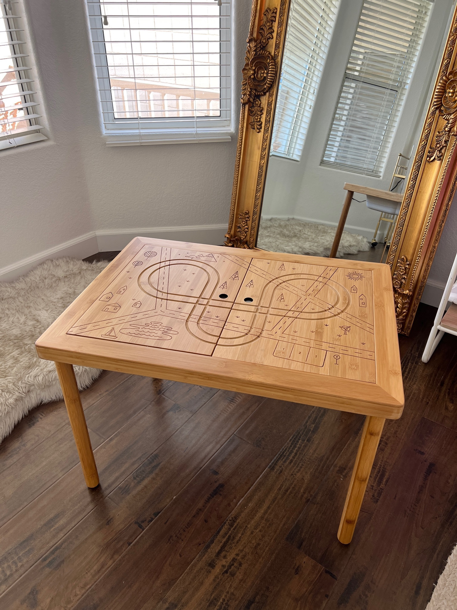 Tiegans birthday present from us!!! Table with train tracks, chalkboard and sensory bins! 🤍 

#LTKbaby