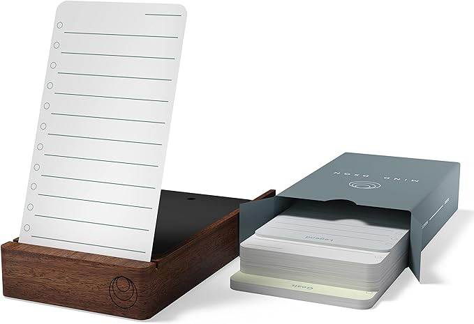 Undated Daily Planner To Do List Notepads and Walnut Stand - 120 Checklist Cards, 10 Goal Cards -... | Amazon (US)