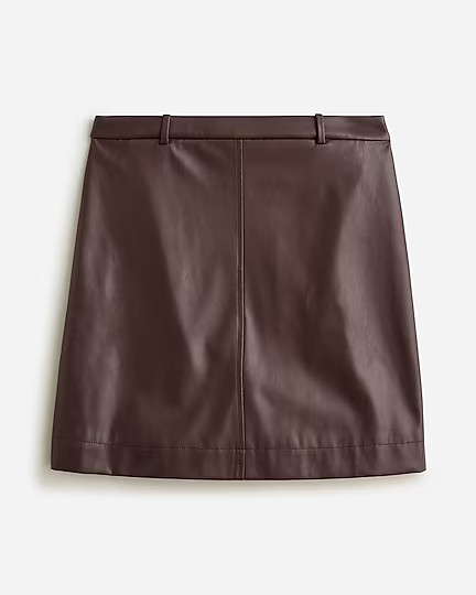 Trouser mini skirt in faux leather | J. Crew US