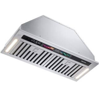 36 in. 900 CFM Ductless Insert Range Hood in Stainless Steel with Smart Voice/Touch Control, 4-Sp... | The Home Depot