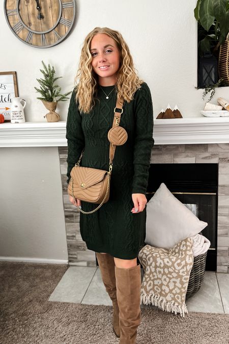 Fall and Winter outfit ideas was a dark green cableknit sweater dress, Crossbody, bag, and Brown knee-high boots. Everything fits true to size. Perfect for Thanksgiving day, outfits, family, photos, or holiday party outfits.


Fall outfits | Fall fashion | size 4-6 | amazon fall finds | amazon handbags | amazon deals | amazon on sale | fall outfit Inspo | casual fall outfits | fall outfit ideas | fall favorites | fall boots | fall outfits 2023 | fall shoes | fall fashion 2023 amazon | casual fall outfits | outfit inspo | outfit ideas | pumpkin patch outfit | thanksgiving day outfits | winter outfits amazon 

#LTKfindsunder50 #LTKHalloween #LTKfindsunder100