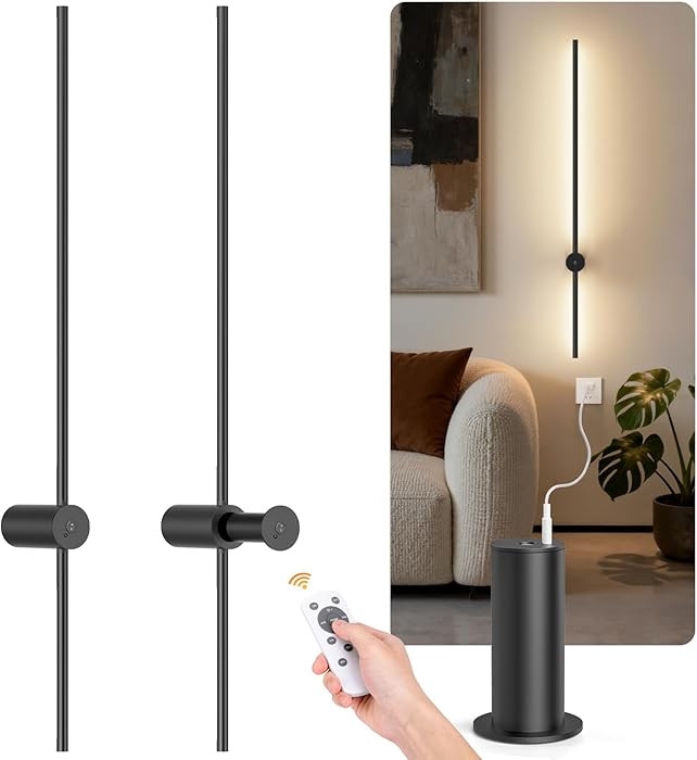 NIORSUN Battery Operated Wall Sconce Set of 2, 39 Inch Wireless Wall Sconces with Remote, 3 Color... | Amazon (US)