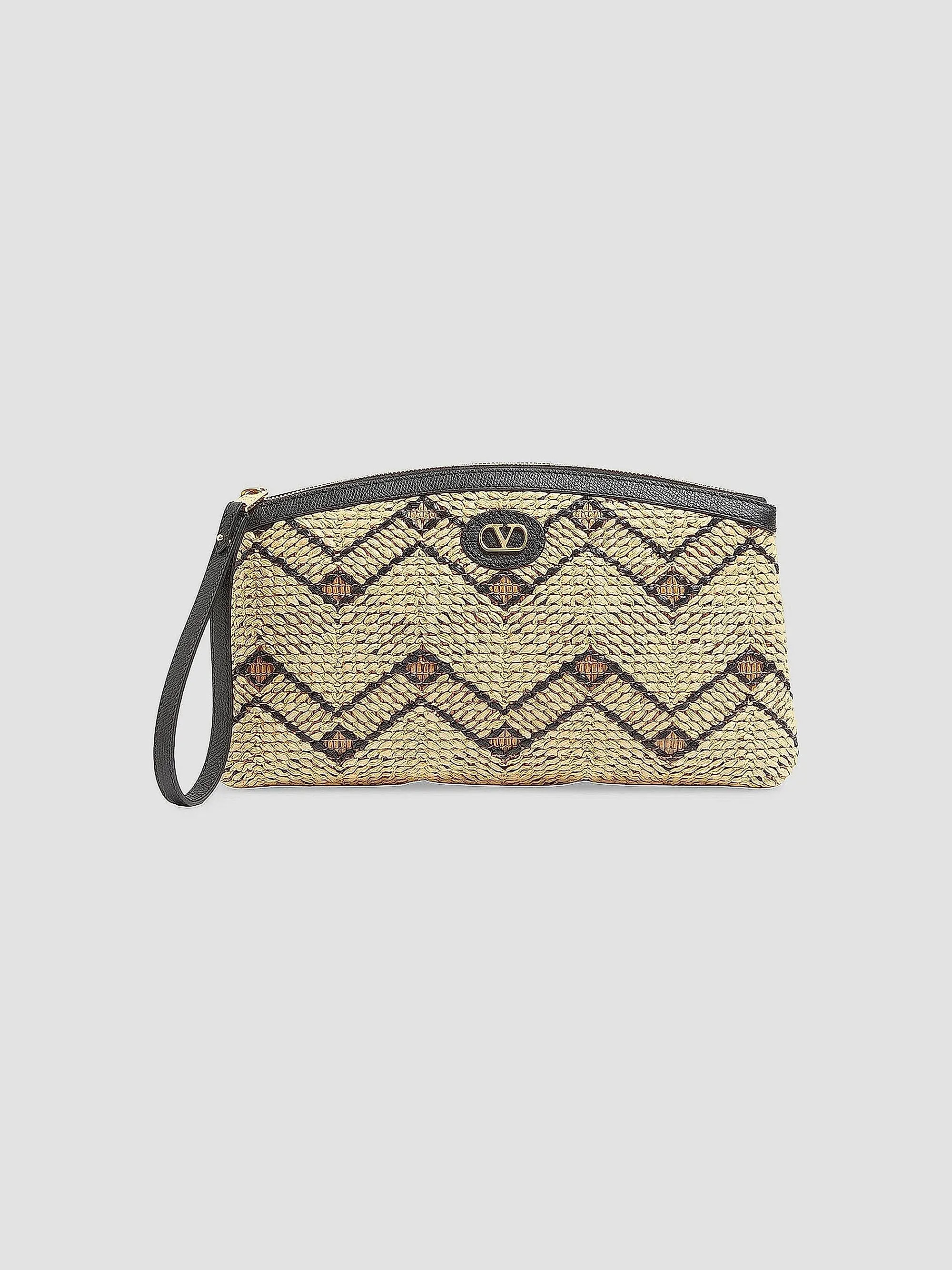 Raffia Clutch Bag with Geometric Pattern | Saks Fifth Avenue
