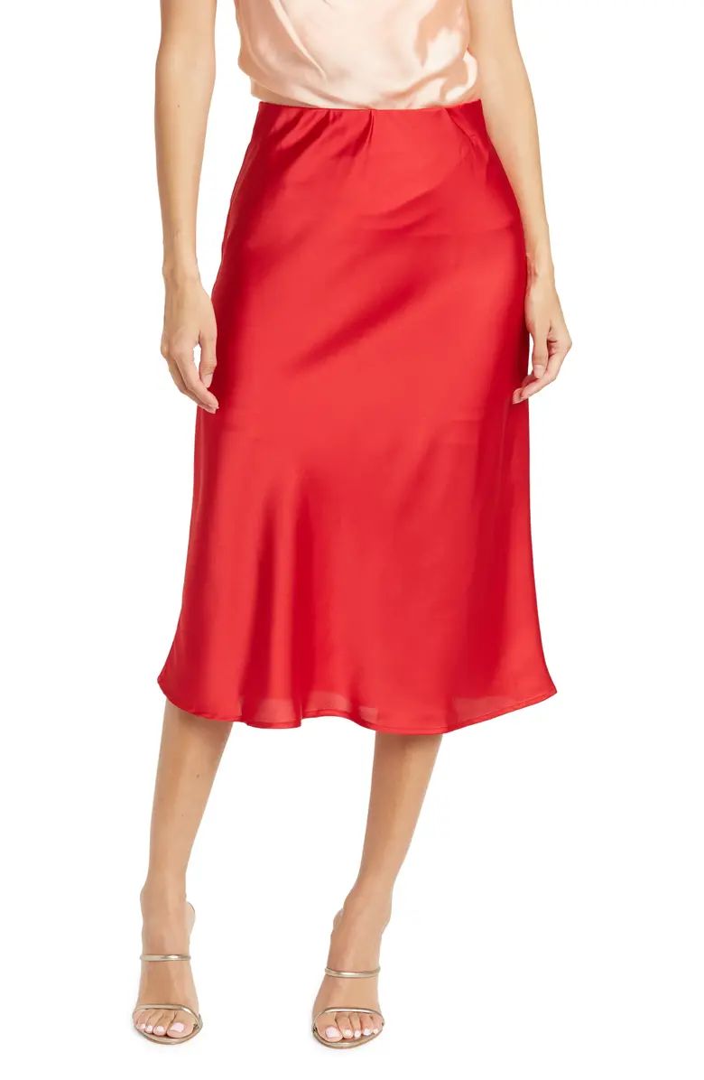 Renee C Solid Satin Midi Skirt | Nordstromrack | Nordstrom Rack