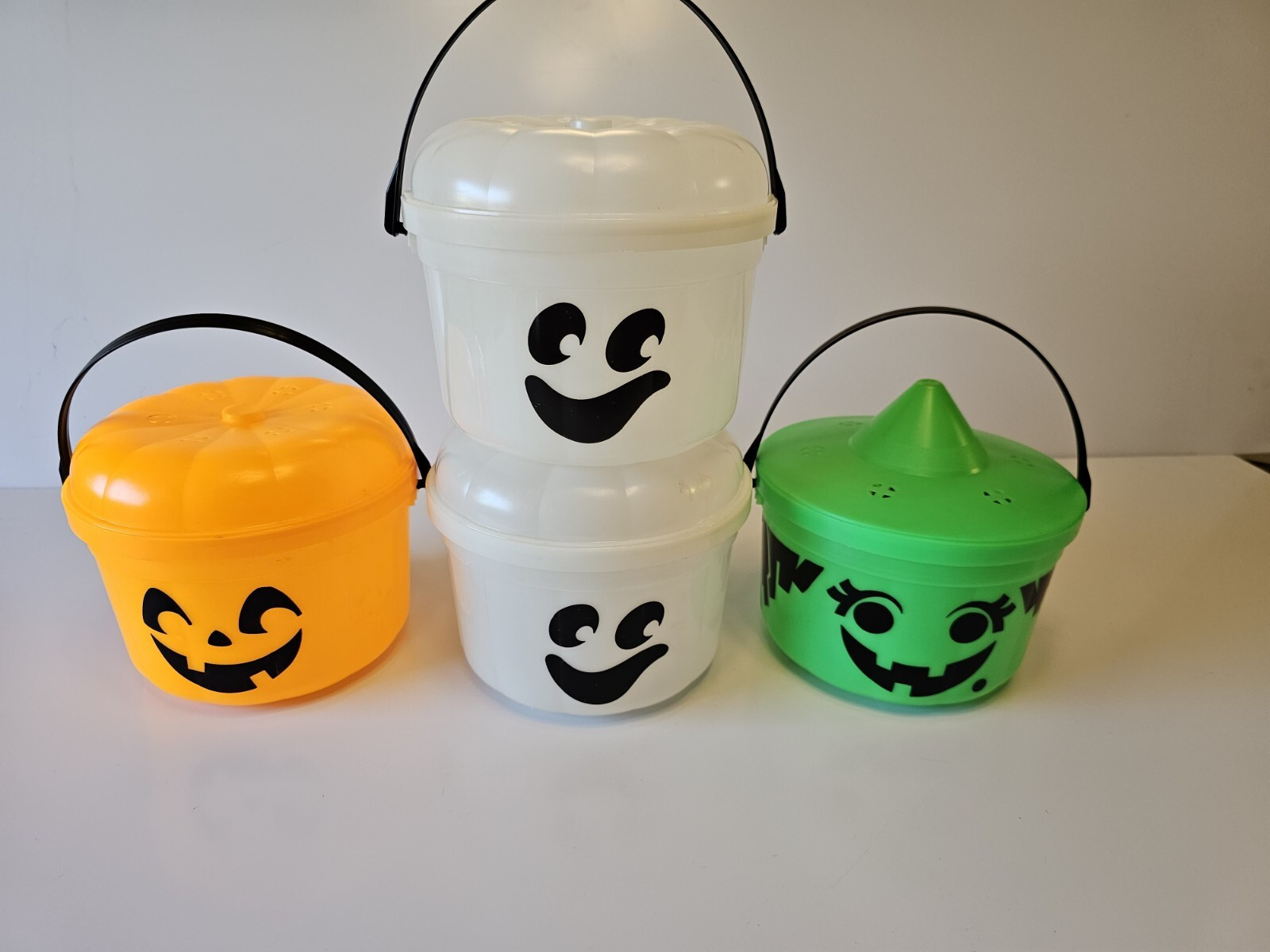 Vintage 1986 McDonalds  Halloween Buckets  Lot 4 Witch Ghost Pumpkin Glow  Dark  | eBay | eBay US