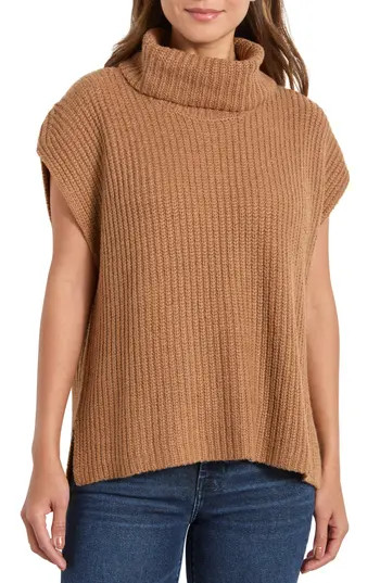 Splendid Rosalie Turtleneck Short Sleeve Sweater in Chestnut at Nordstrom Rack, Size Large | Nordstrom Rack