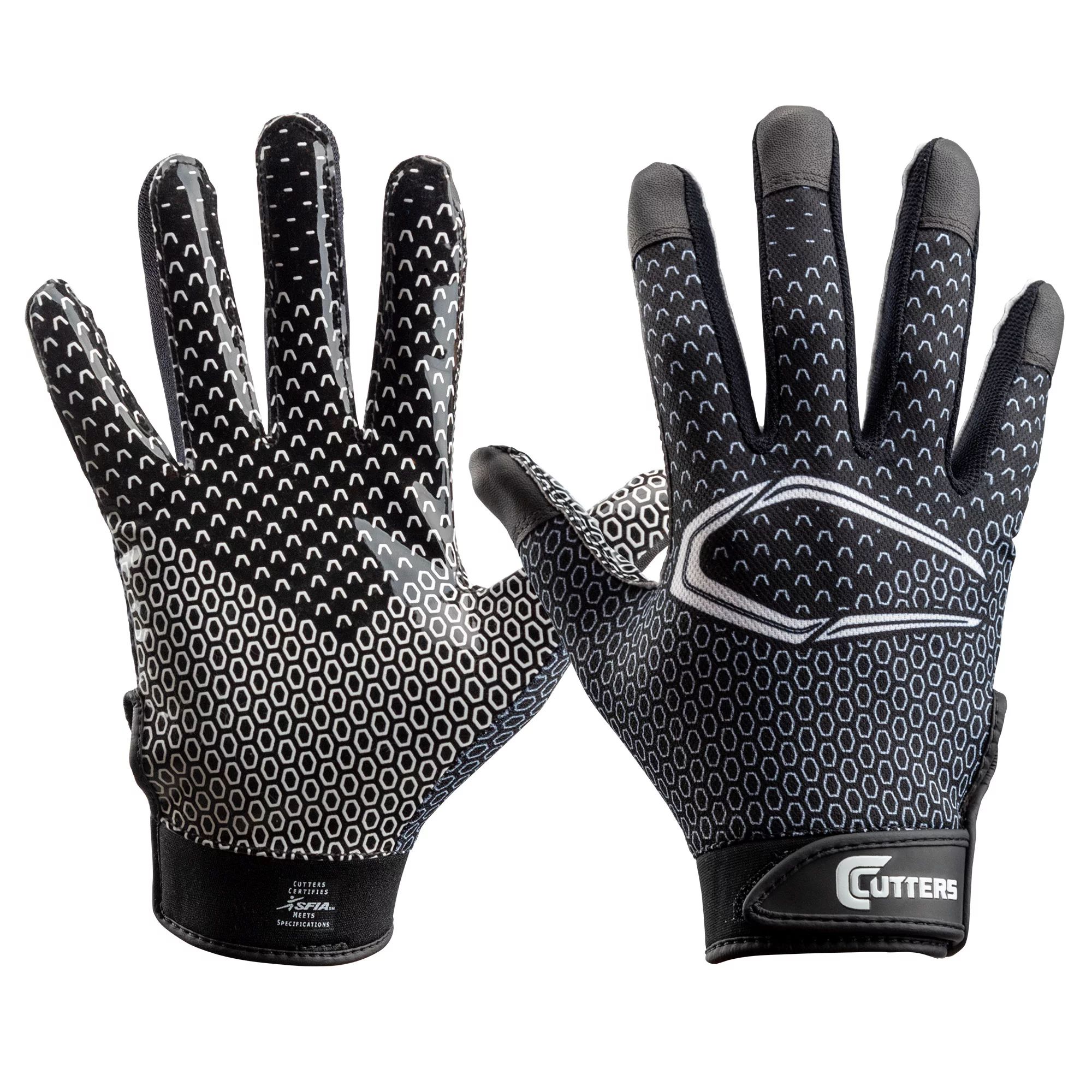 Cutters Game Day Football Receiver Glove with Silicone Grip, Youth L/XL, Black - Walmart.com | Walmart (US)