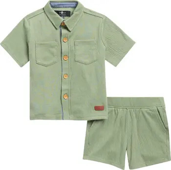 7 For All Mankind Co-Ord Button-Up Shirt & Shorts Set | Nordstromrack | Nordstrom Rack