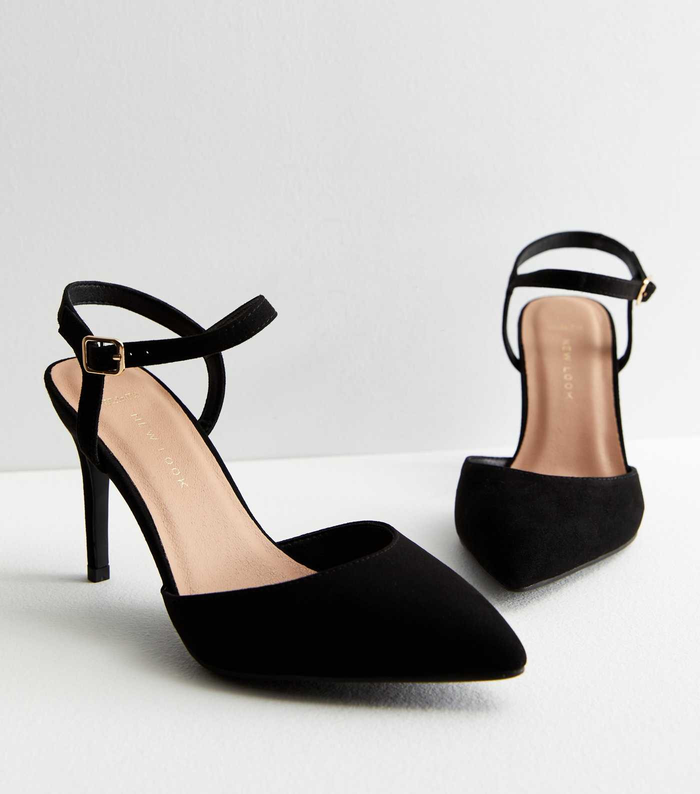 Wide Fit Black Suedette 2 Part Stiletto Heel Sandals
						
						Add to Saved Items
						Remove... | New Look (UK)