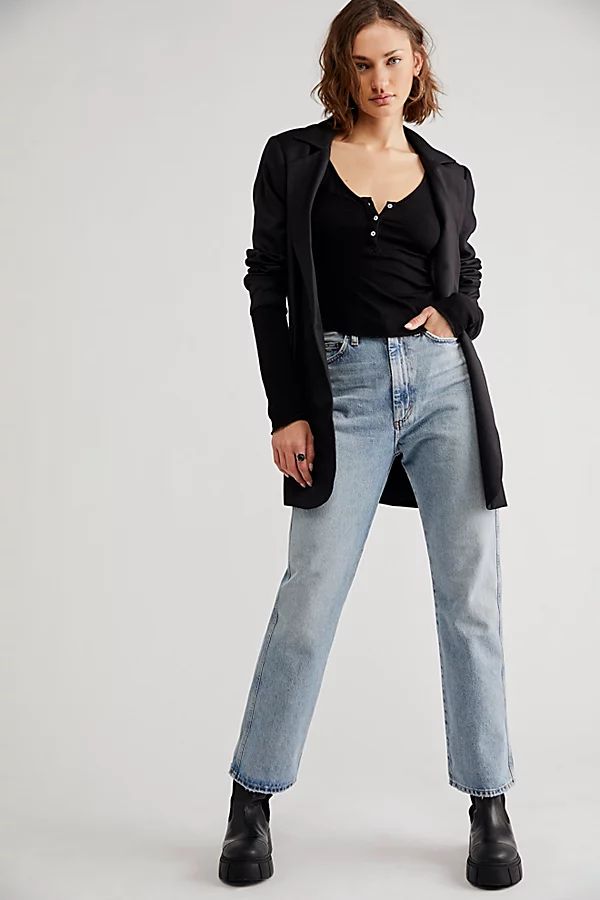 AGOLDE Pinch Waist Kick Flare Jeans by AGOLDE at Free People, Riptide, 25 | Free People (Global - UK&FR Excluded)