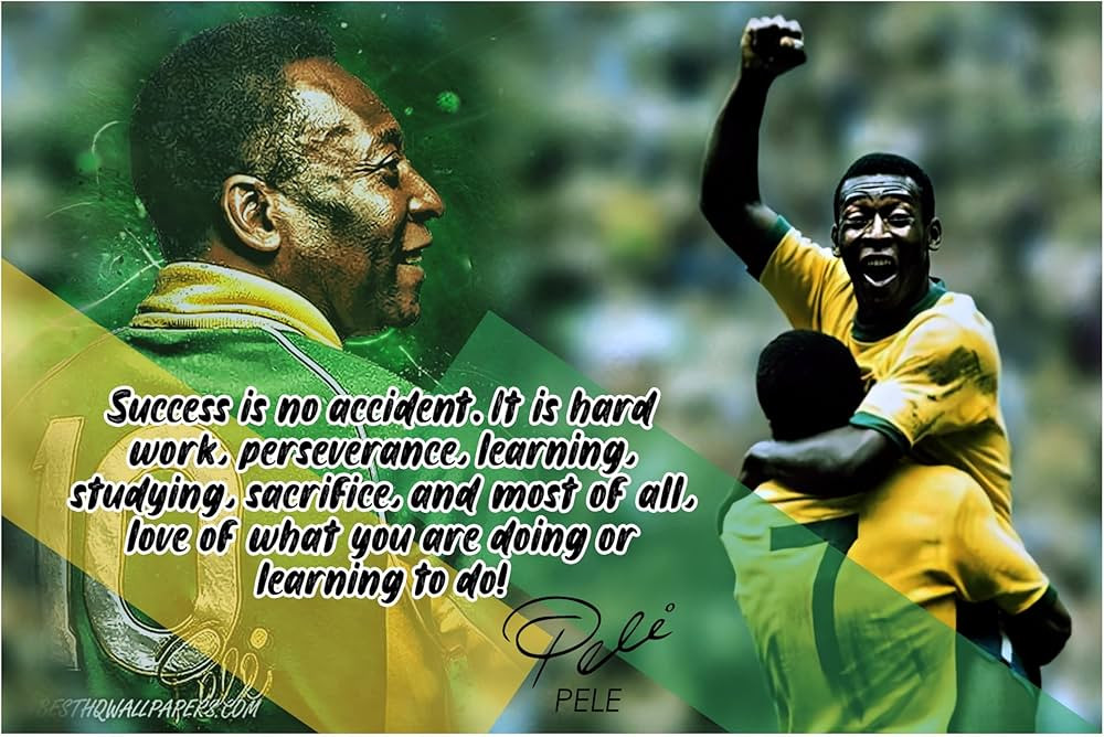 Pelé Motivational Poster Quote Inspirational Quotes Classroom Posters Mens Soccer Pro Coaching W... | Amazon (US)