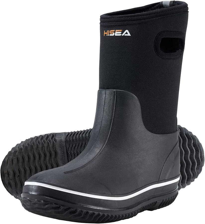 HISEA Kids Rain Boots for Boys Girls, Waterproof Insulated Rubber Neoprene Boots, Seamless Outdoo... | Amazon (US)