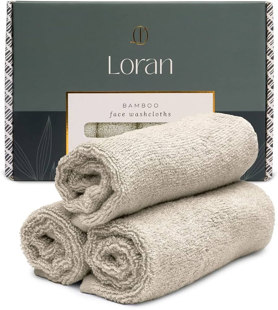 Vanilla Facial Washcloths Set of 6 Soft Cloths 10” x 10” 100% Viscose Derived from Bamboo Spa... | Amazon (US)