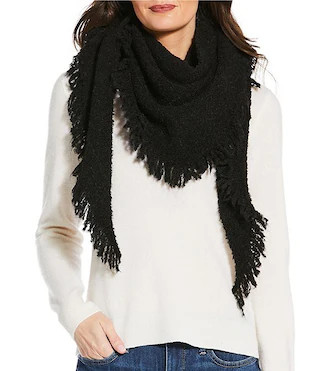 Boucle Woven Fringe Triangle Scarf | Dillard's