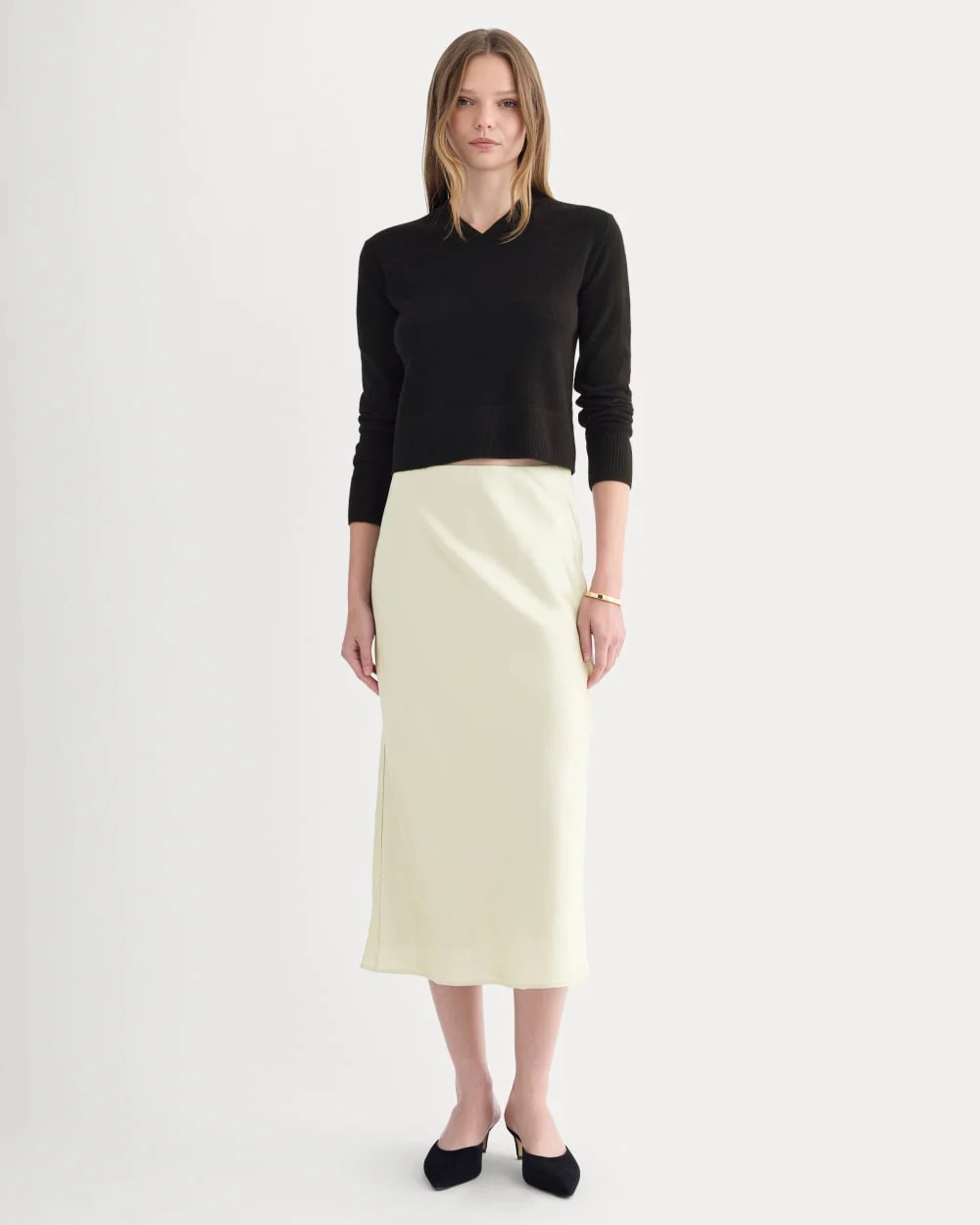 Slip Skirt in Silk Charmeuse | Bone | Everlane