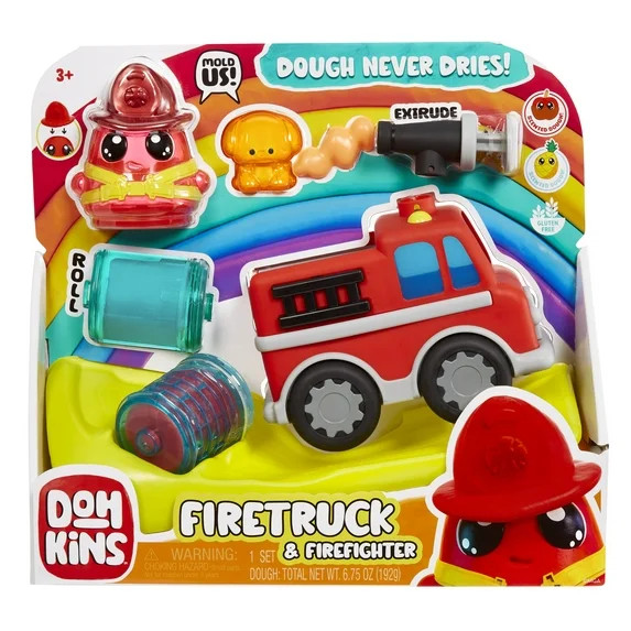 DohKins Fire Truck & Firefighter - Scented Dough that Never Dries, Ages 2+ | Walmart (US)
