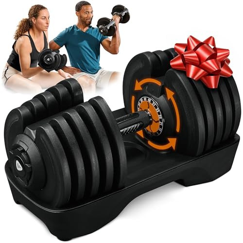 Lifepro Adjustable Dumbbells – 25lb Pair or 90lb Single, Quick-Select Hand Weights for Men/Women – Space Saving Exercise Fitness Dumbbells for Home Gym Strength & Weight Training | Amazon (US)
