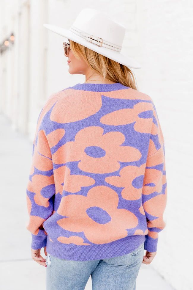 At My Best Purple And Orange Floral Sweater | Pink Lily