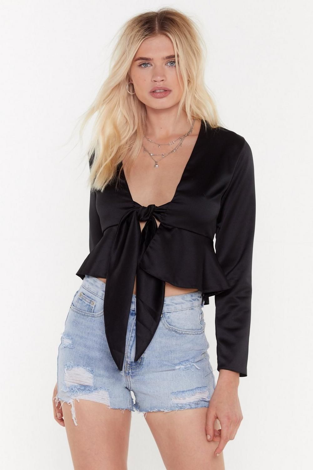 Tie Me Out Satin Blouse | NastyGal (UK, IE)