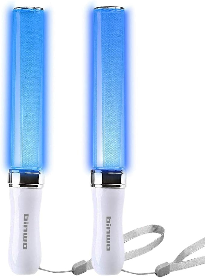 BINWO Reusable LED Glow Sticks(2Pack) with 15 Multicolor, Manual and Automatic Mode, Equipped wit... | Amazon (US)