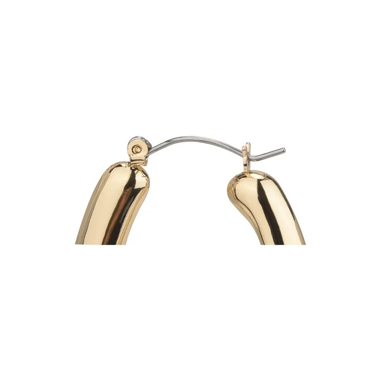 Time and Tru Adult Women's Gold Tone Wide Click Top Metal Hoop Earring | Walmart (US)