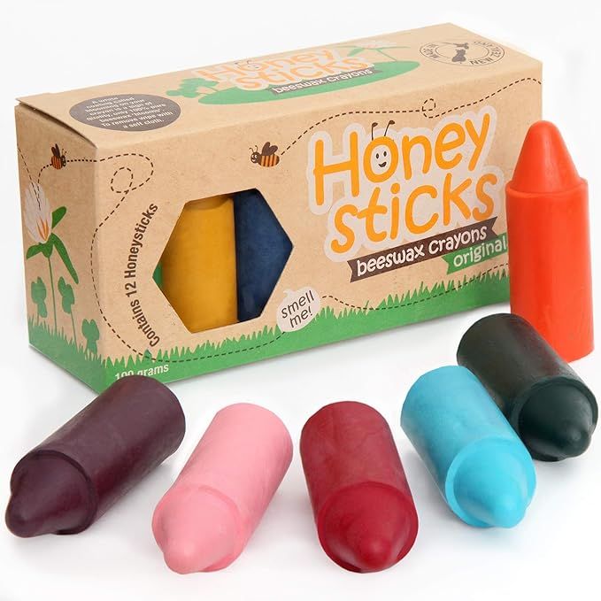 Honeysticks 100% Pure Beeswax Crayons (12 Pack) - Non Toxic Crayons Handmade with Pure Beeswax an... | Amazon (US)