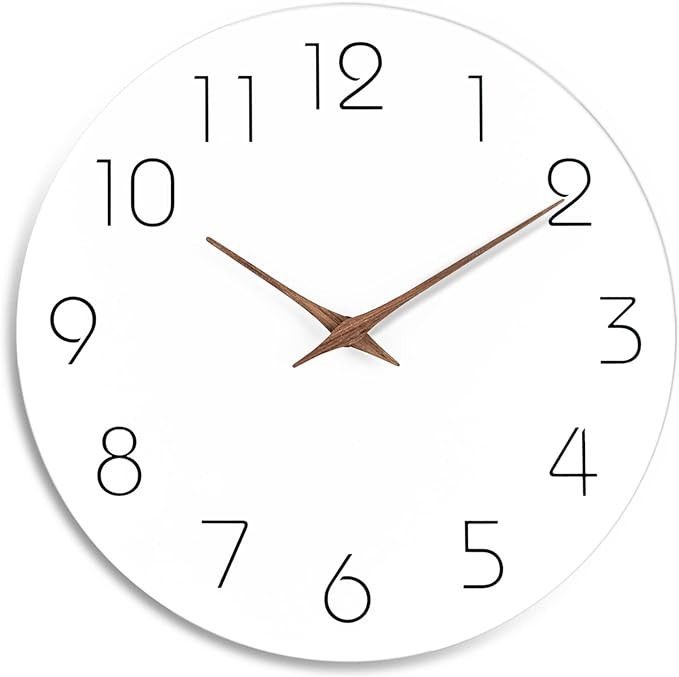 Wall Clock - Silent Non-Ticking 10 Inch Wall Clocks Battery Operated - Modern Style Wooden Clock ... | Amazon (US)