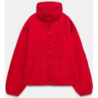 Zara - Technical Fabric Snap-Button Jacket - Red - M - Woman | Zara US