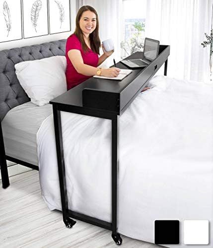 Joy Overbed Table with Wheels for Full/Queen Beds | Height Adjustable Rolling Bed Desk | Mobile M... | Amazon (US)