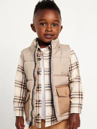 Water-Resistant Quilted Utility Puffer Vest for Toddler | Old Navy (CA)