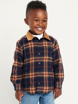 Microfleece-Lined Pocket Flannel Shirt for Toddler Boys | Old Navy (US)