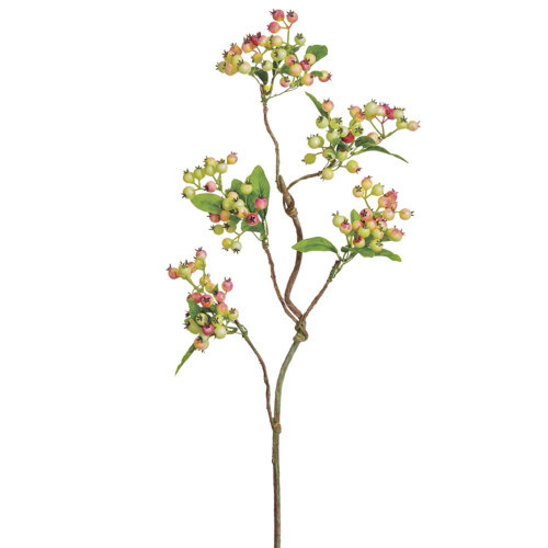 Twig Berry Artificial Floral Spray - 22" - Pink and Cream | Christmas Central