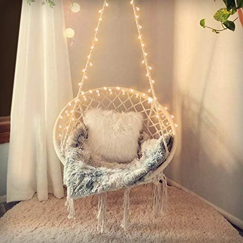 SURPCOS Hammock Chair with Lights and Durable Hanging Hardware Kit, Exquisite Round Hanging Chair... | Amazon (US)