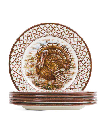 6pk Royal Stafford Harvest Turkey Salad Plates | TJ Maxx