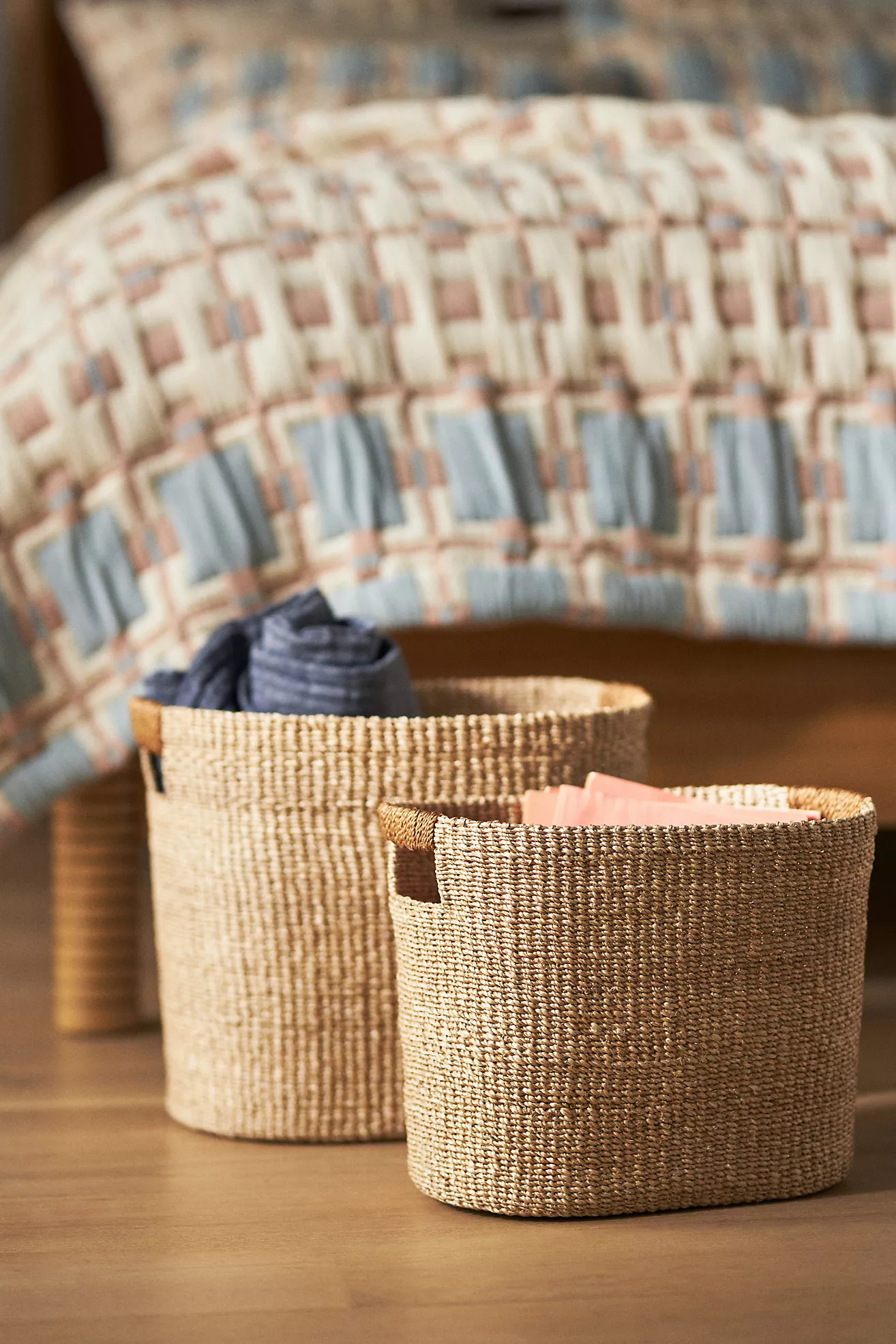 Oval Abaca Baskets, Set of 2 | Anthropologie (US)