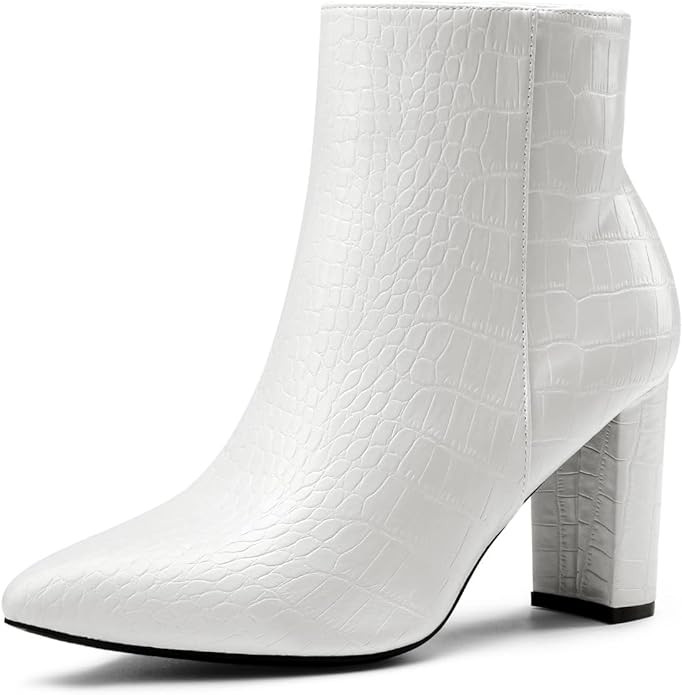 DREAM PAIRS Women's Chunky Heel Ankle Booties Pointed Toe Short Boots | Amazon (US)