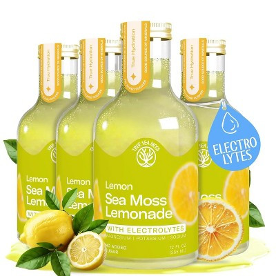 True Sea Moss Lemon Lemonade – Single Flavor Pack with Classic & Electrolyte Formula Variation – 4 × 12 fl oz Bottles – Made in USA | Target